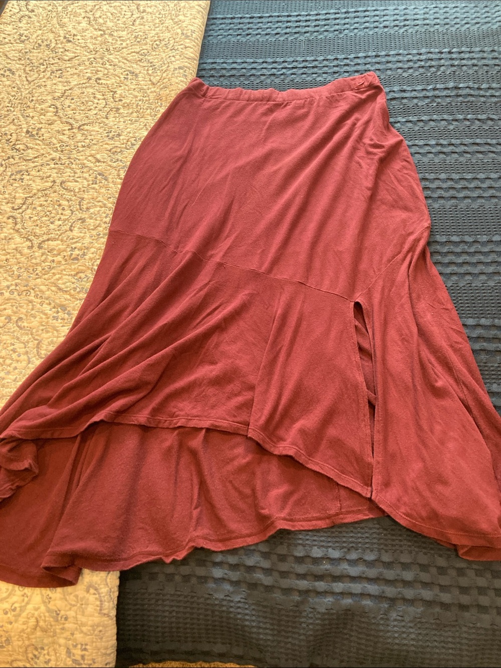 Jockey Brick Red High-Low Tiered Skirt